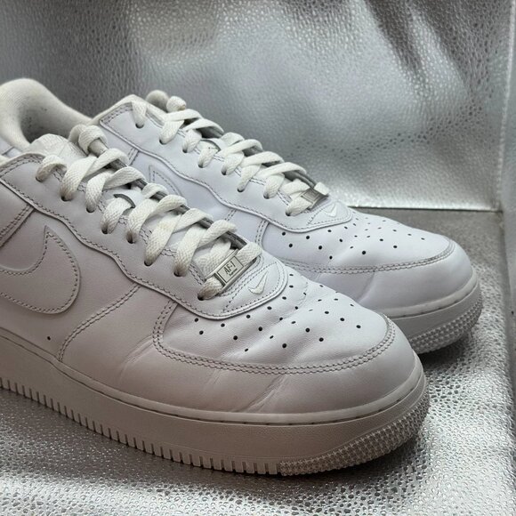 Size 12 Nike Air Force 1 Low Supreme Mens‎ White Athletic Sneaker CU9225-100 main image 7